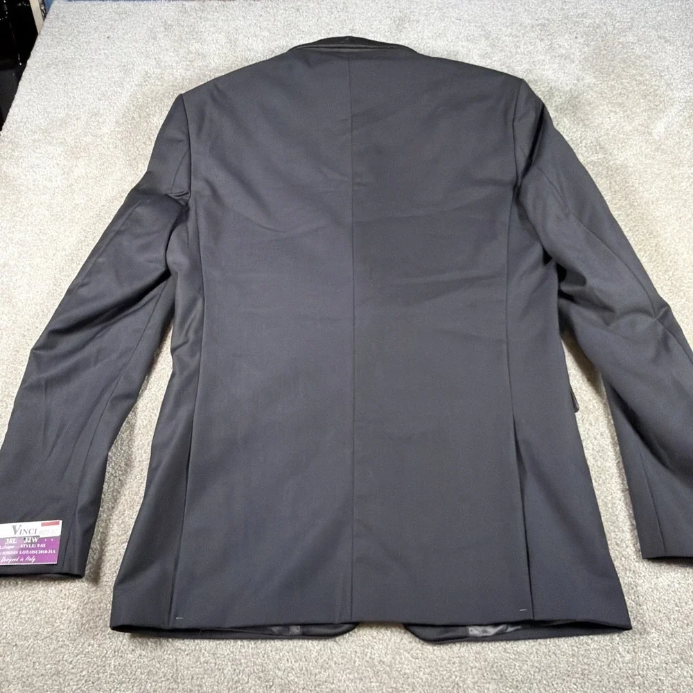 Vinci Mens Blazer‎ Zegna Tuxedo Jacket 38L Heathered Gray Formal Wedding NEW